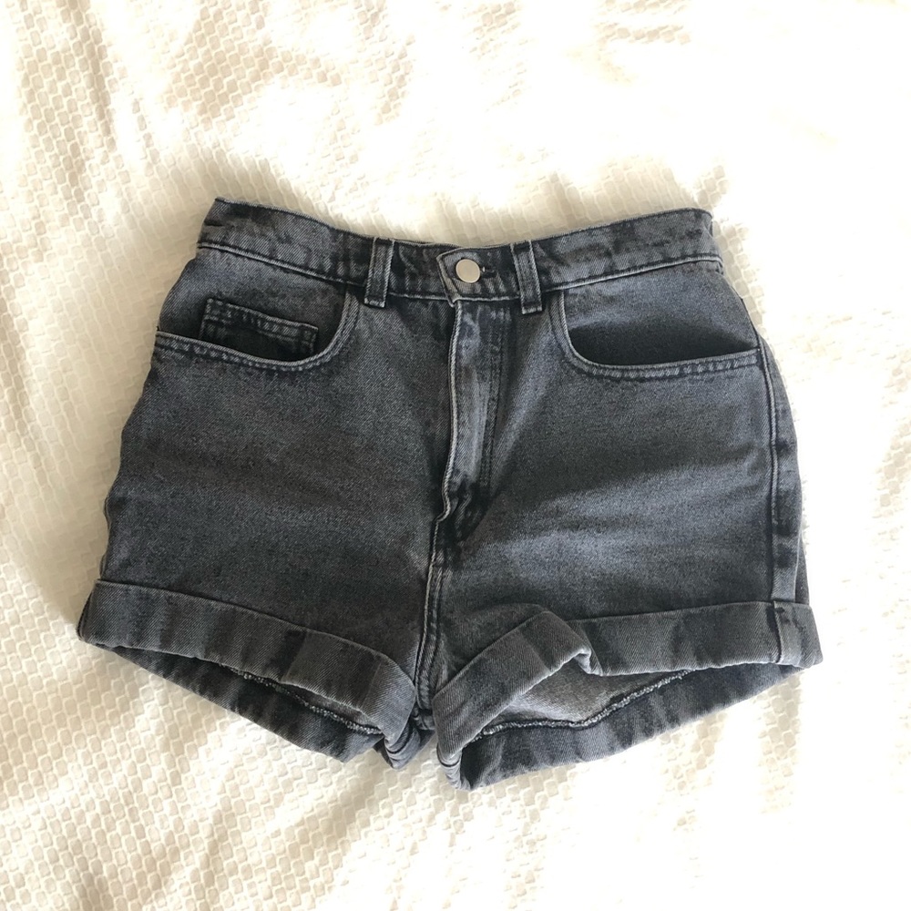 American apparel cuffed denim shorts